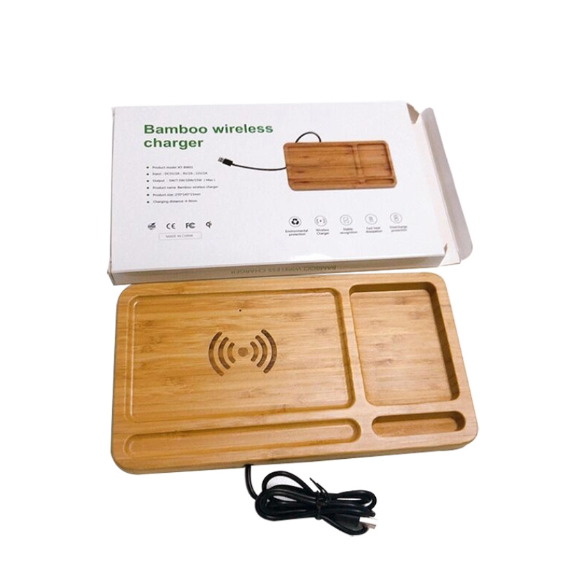wood wireless charger stand
