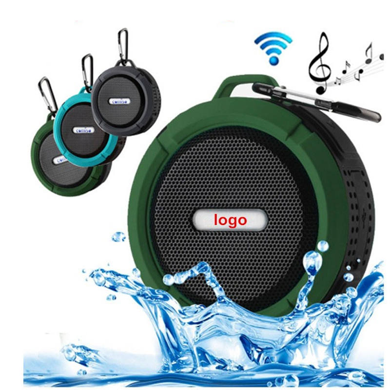 Waterproof bluetooth speaker with carabiner