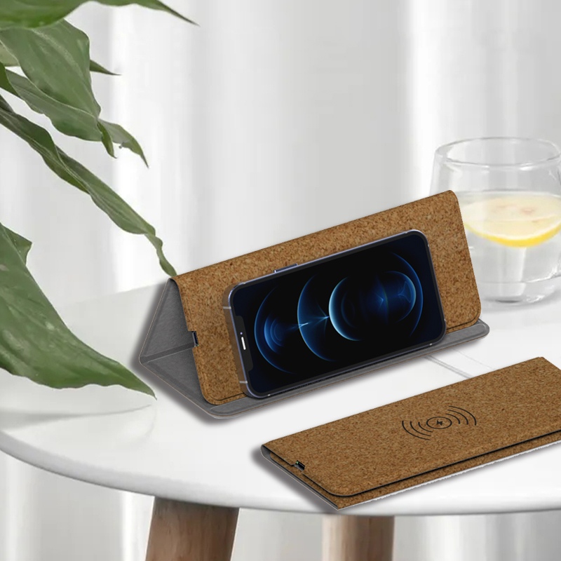 Eco-Friendly Fordable Cork Wireless Charger Mouse Pad 3 in 1 Wireless Charger Stand Mouse Pad