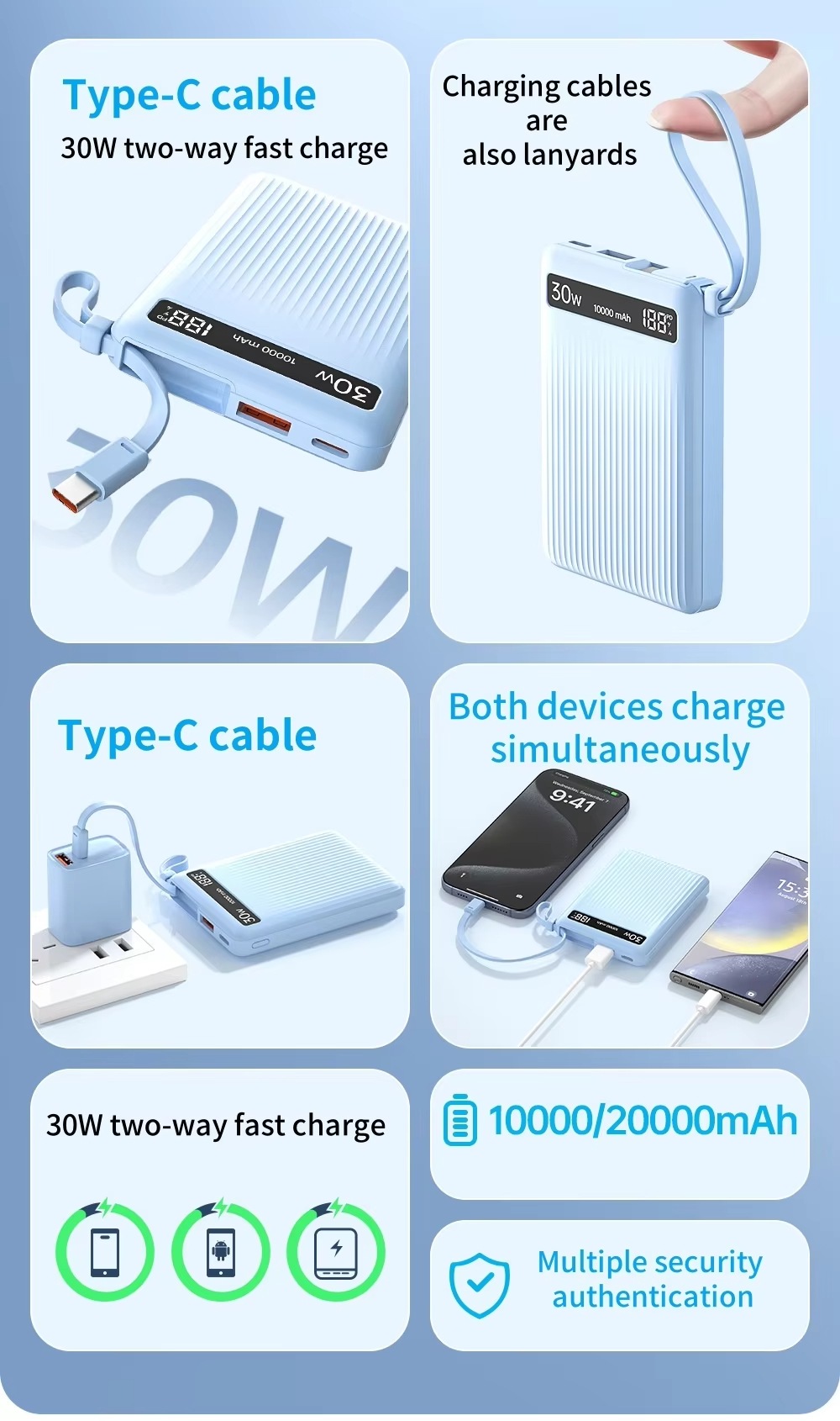 2025 New Trending Designs Super-Fast Charging Charger 10000mAh PD30W Powerbank