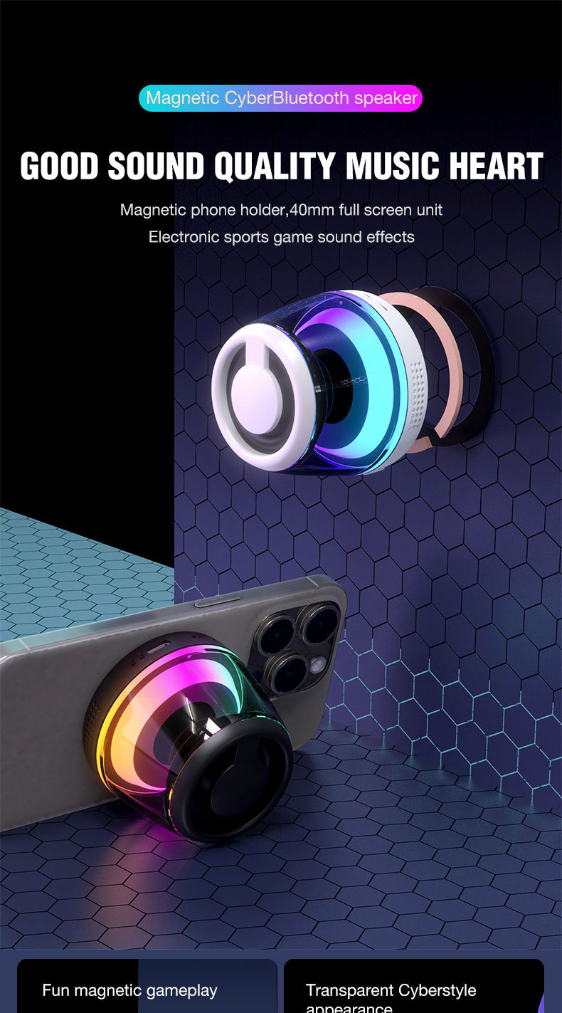 Magnetic speaker with mobile phone holder