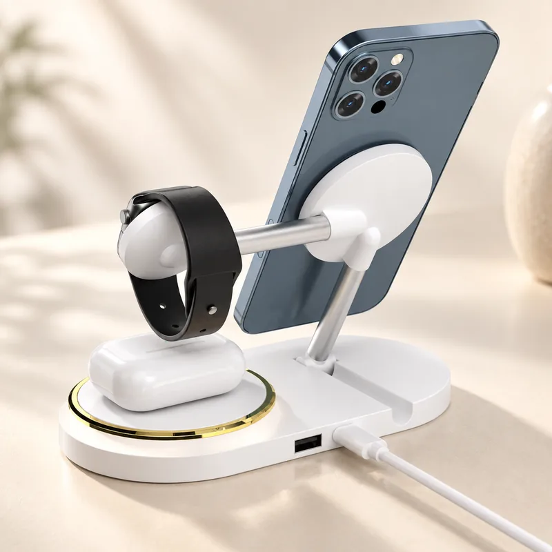 15W Foldable Magnetic Wireless Charger with LED Light