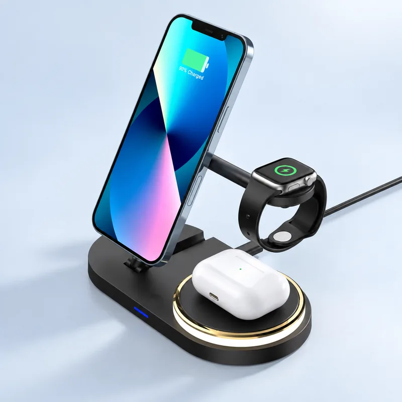 15W Foldable Magnetic Wireless Charger with LED Light