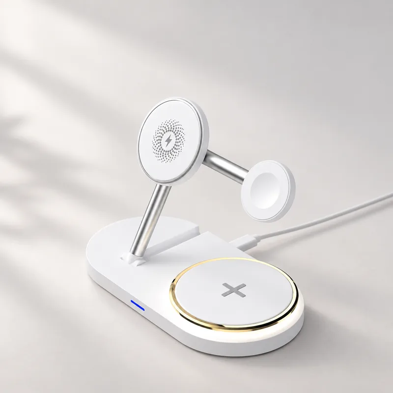 15W Foldable Magnetic Wireless Charger with LED Light