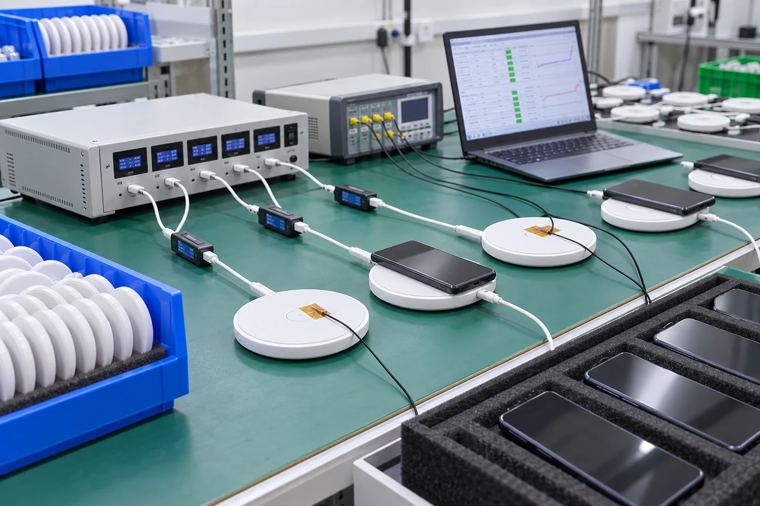 Compatibility and thermal test setup for wireless charging devices